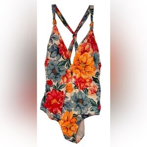 NWT Floral Swimwear One -Piece Gorgeous Bathing Suit sz1X Beach Vacation